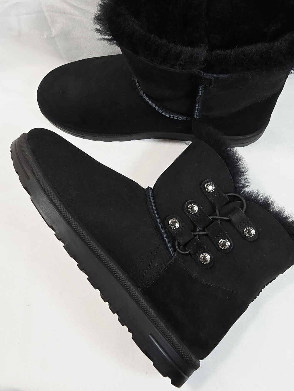 Abeo Brampton genuine Fur-Lined Ankle orthodic Booties Side Detail size 9